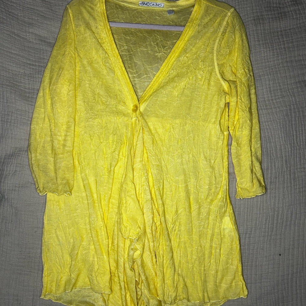 SNO SKINS Yellow Sheer Knit Top